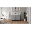 Jeffrey Alexander 48In. Grey Katara Vanity, White Carrara Marble Vanity Top, Undermount Rectangle Bowl VKITKAT48GRWCR